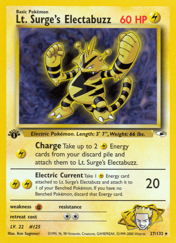Lt. Surge's Electabuzz z edície Gym Heroes, karta č.27