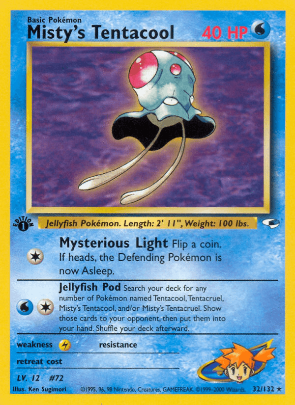 Misty's Tentacool z edície Gym Heroes, karta č.32