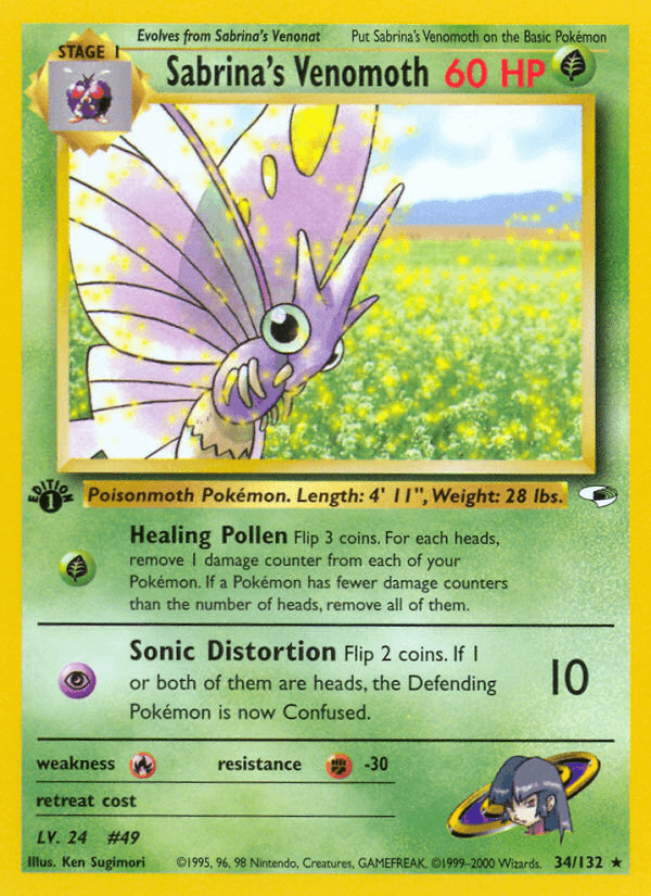 Sabrina's Venomoth z edície Gym Heroes, karta č.34