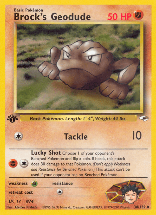 Brock's Geodude z edície Gym Heroes, karta č.38