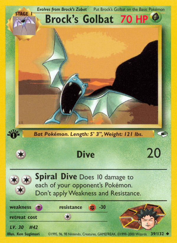 Brock's Golbat z edície Gym Heroes, karta č.39