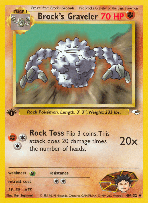 Brock's Graveler z edície Gym Heroes, karta č.40
