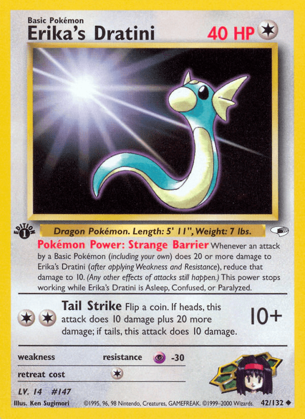 Erika's Dratini z edície Gym Heroes, karta č.42