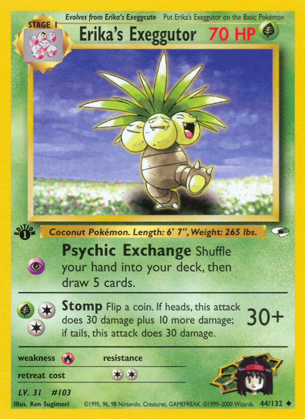 Erika's Exeggutor z edície Gym Heroes, karta č.44