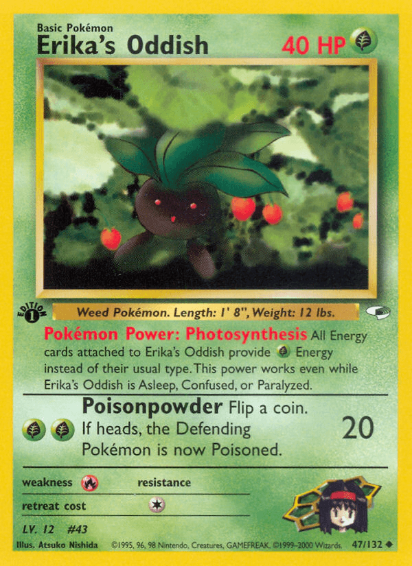 Erika's Oddish z edície Gym Heroes, karta č.47