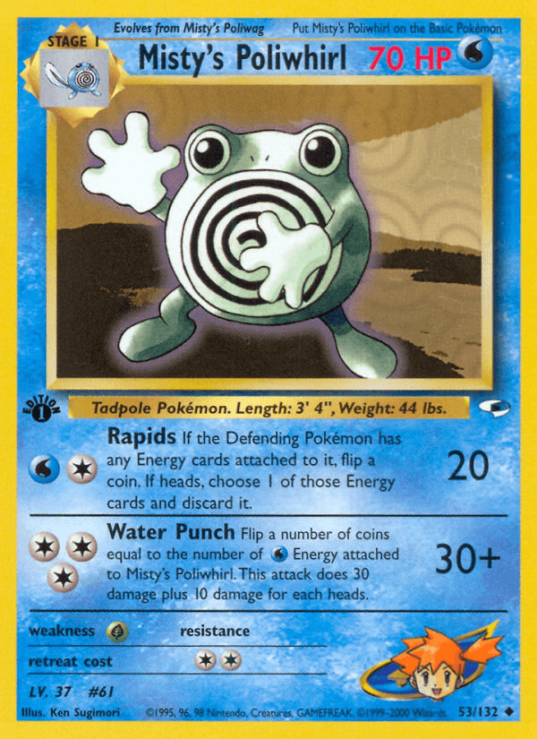 Misty's Poliwhirl z edície Gym Heroes, karta č.53