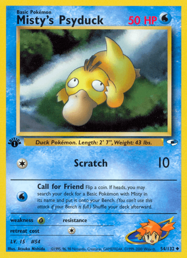 Misty's Psyduck z edície Gym Heroes, karta č.54