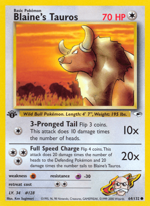 Blaine's Tauros z edície Gym Heroes, karta č.64