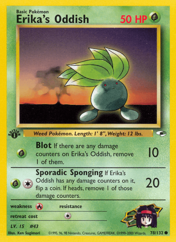 Erika's Oddish z edície Gym Heroes, karta č.78