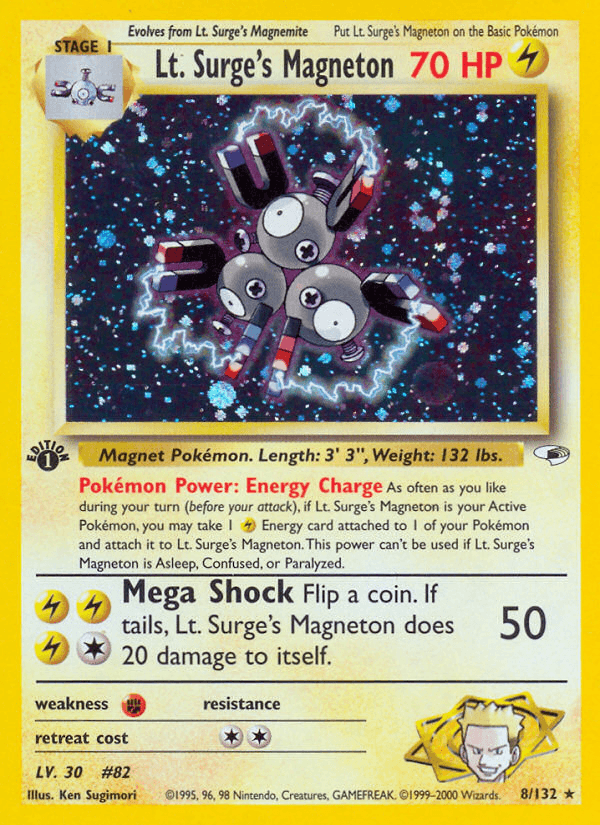 Lt. Surge's Magneton z edície Gym Heroes, karta č.8