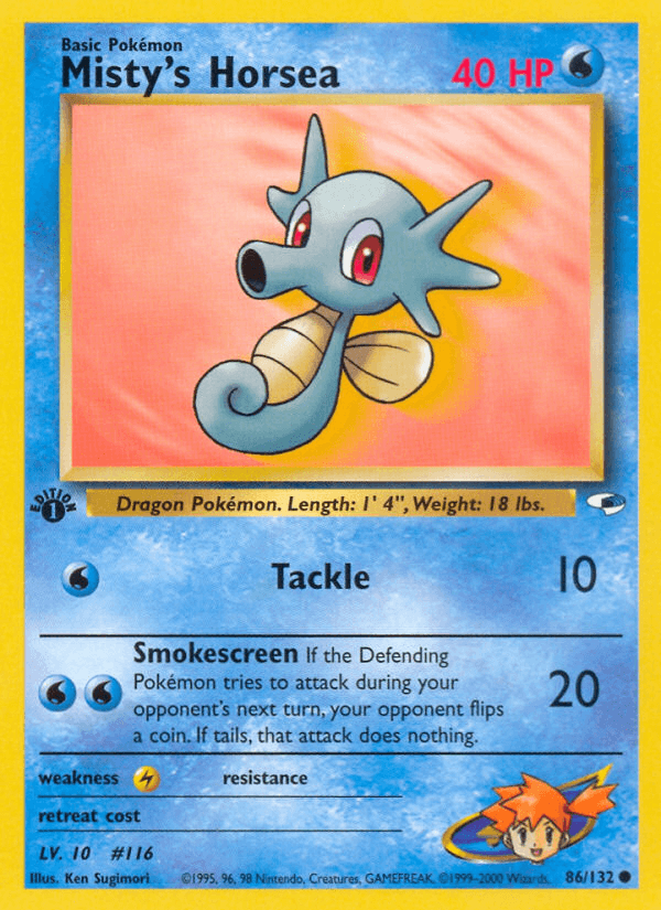 Misty's Horsea z edície Gym Heroes, karta č.86