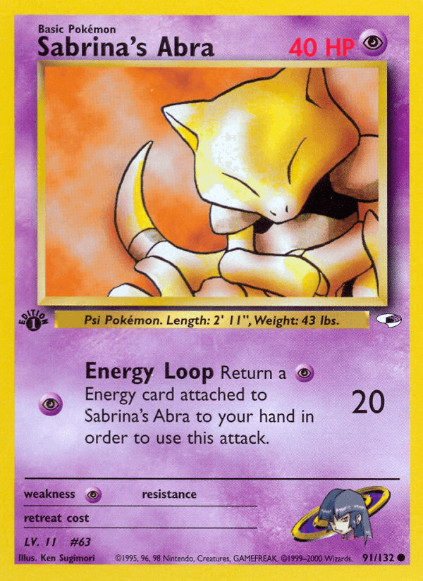 Sabrina's Abra z edície Gym Heroes, karta č.91