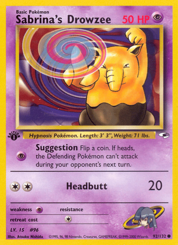 Sabrina's Drowzee z edície Gym Heroes, karta č.92