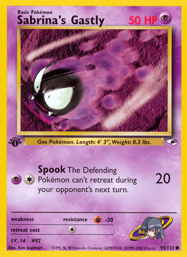 Sabrina's Gastly z edície Gym Heroes, karta č.93
