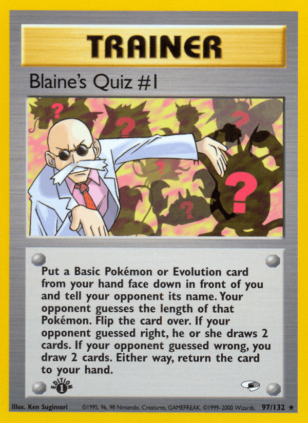 Blaine's Quiz #1 z edície Gym Heroes, karta č.97