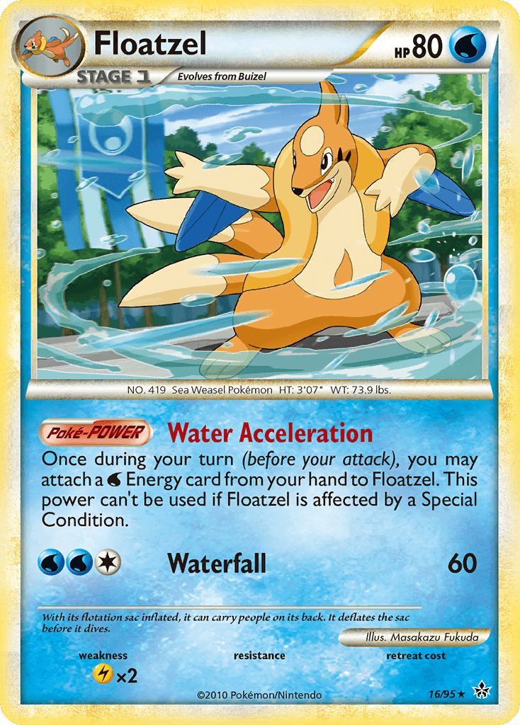 Floatzel z edície HS—Unleashed, karta č.16