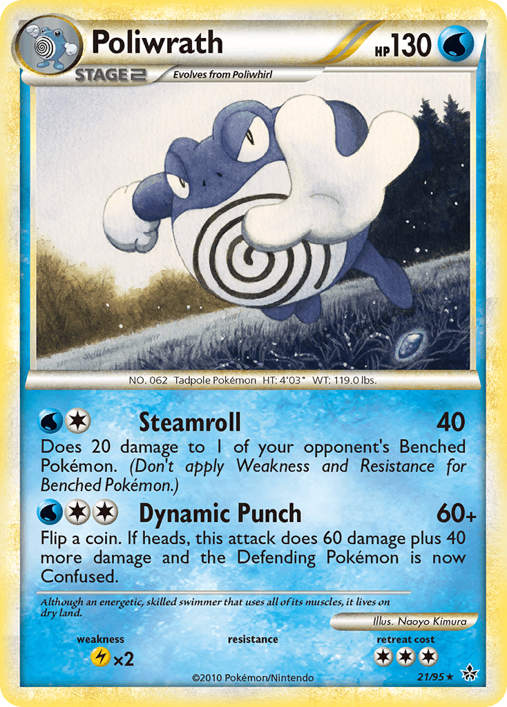 Poliwrath z edície HS—Unleashed, karta č.21