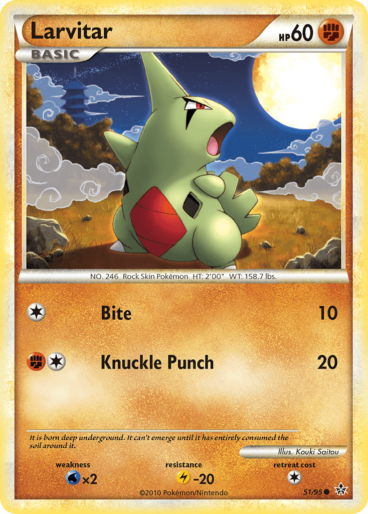 Larvitar z edície HS—Unleashed, karta č.51