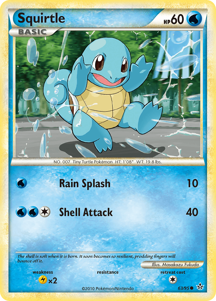 Squirtle z edície HS—Unleashed, karta č.63