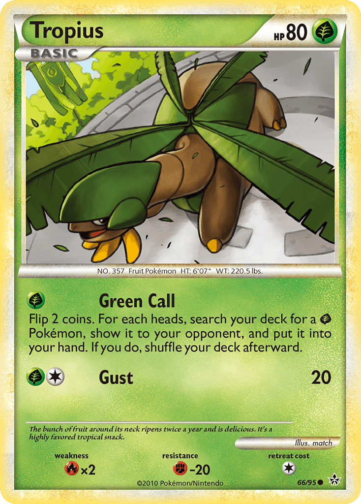Tropius z edície HS—Unleashed, karta č.66