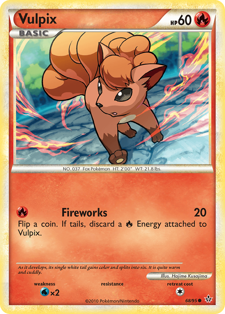 Vulpix z edície HS—Unleashed, karta č.68