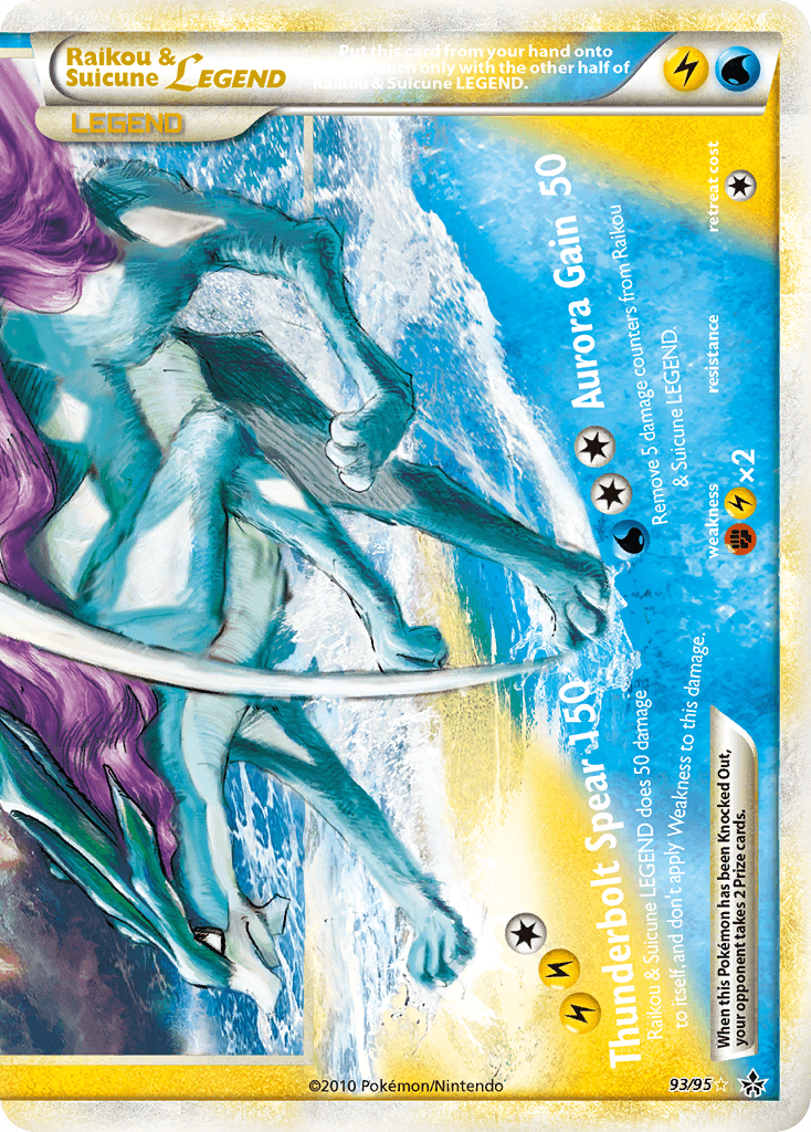 Raikou & Suicune LEGEND z edície HS—Unleashed, karta č.93