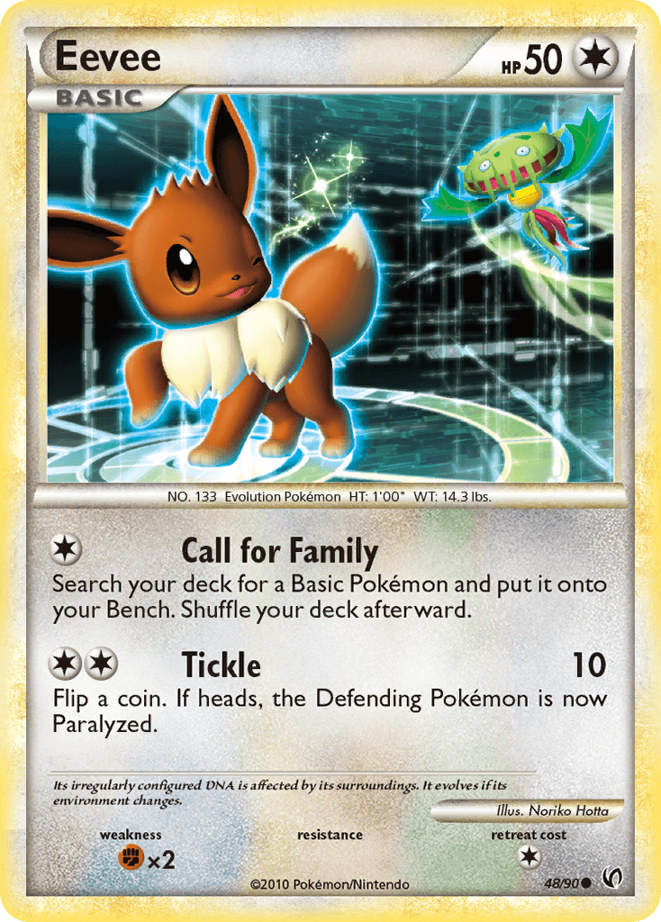 Eevee z edície HS—Undaunted, karta č.48