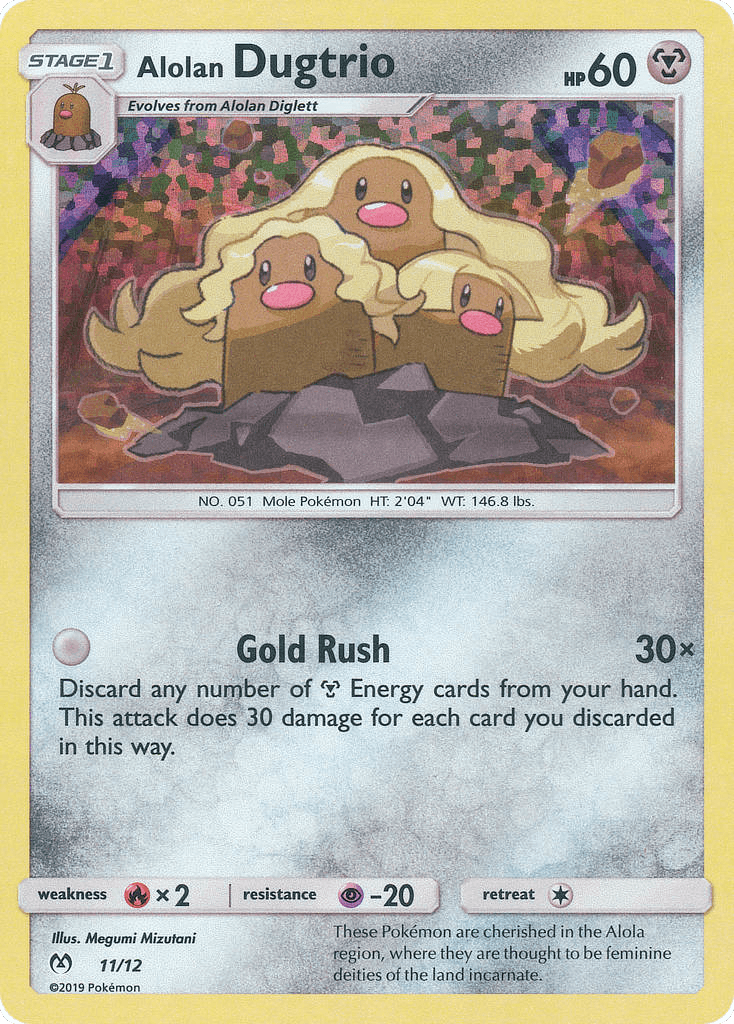 Alolan Dugtrio z edície McDonald's Collection 2019, karta č.11