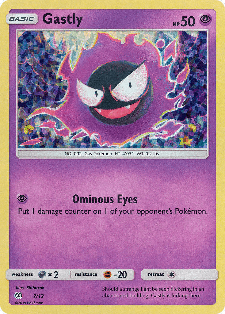 Gastly z edície McDonald's Collection 2019, karta č.7