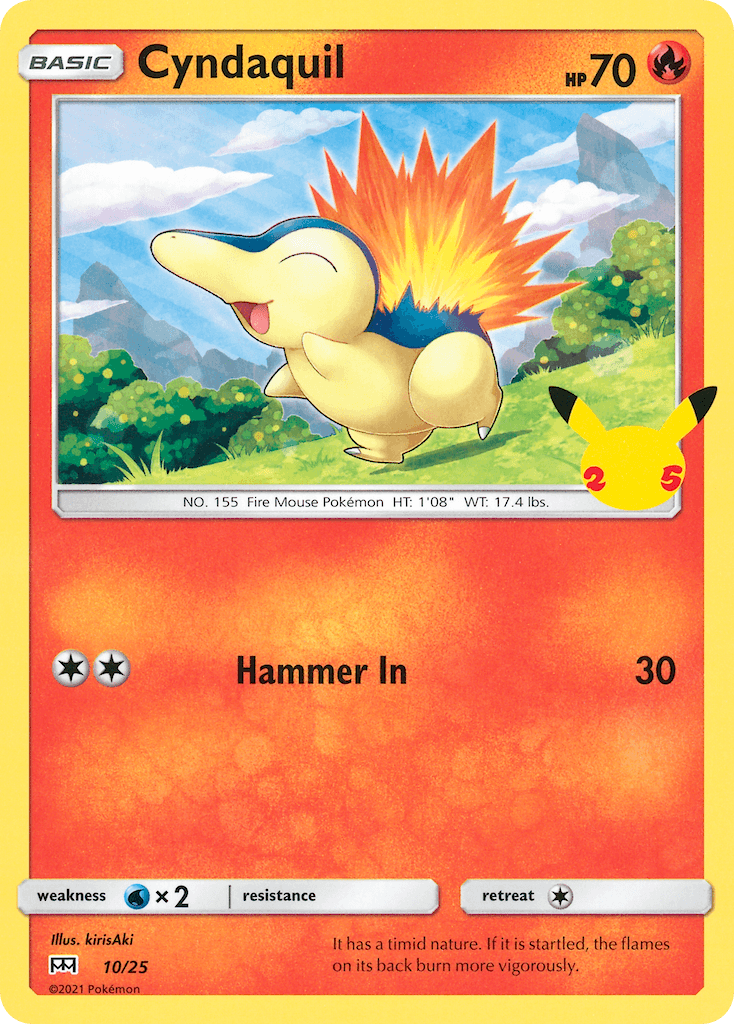 Cyndaquil z edície McDonald's Collection 2021, karta č.10