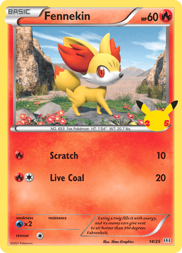 Fennekin z edície McDonald's Collection 2021, karta č.14
