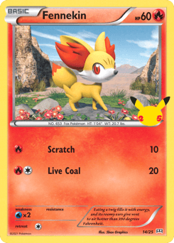 Fennekin z edície McDonald's Collection 2021, karta č.14