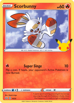 Scorbunny z edície McDonald's Collection 2021, karta č.16