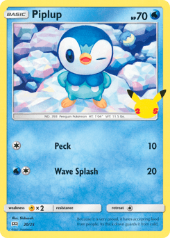 Piplup z edície McDonald's Collection 2021, karta č.20