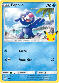 Popplio z edície McDonald's Collection 2021, karta č.23
