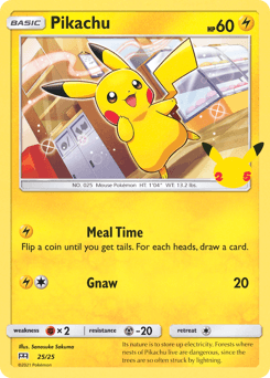 Pikachu z edície McDonald's Collection 2021, karta č.25