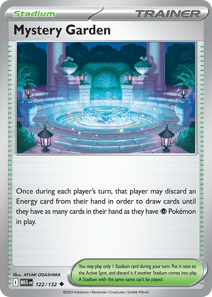 Mystery Garden z edície Mega Evolution, karta č.122
