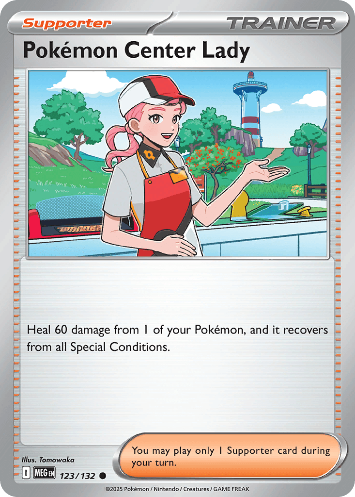 Pokémon Center Lady z edície Mega Evolution, karta č.123
