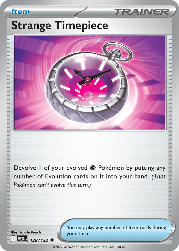 Strange Timepiece z edície Mega Evolution, karta č.128