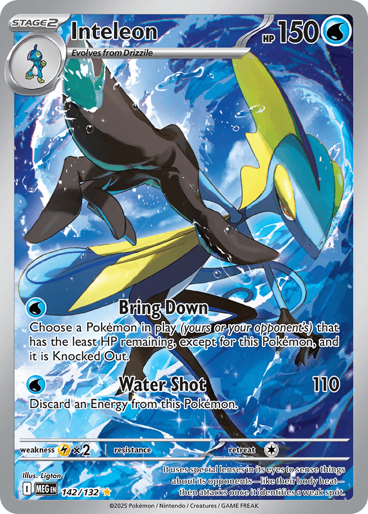 Inteleon z edície Mega Evolution, karta č.142