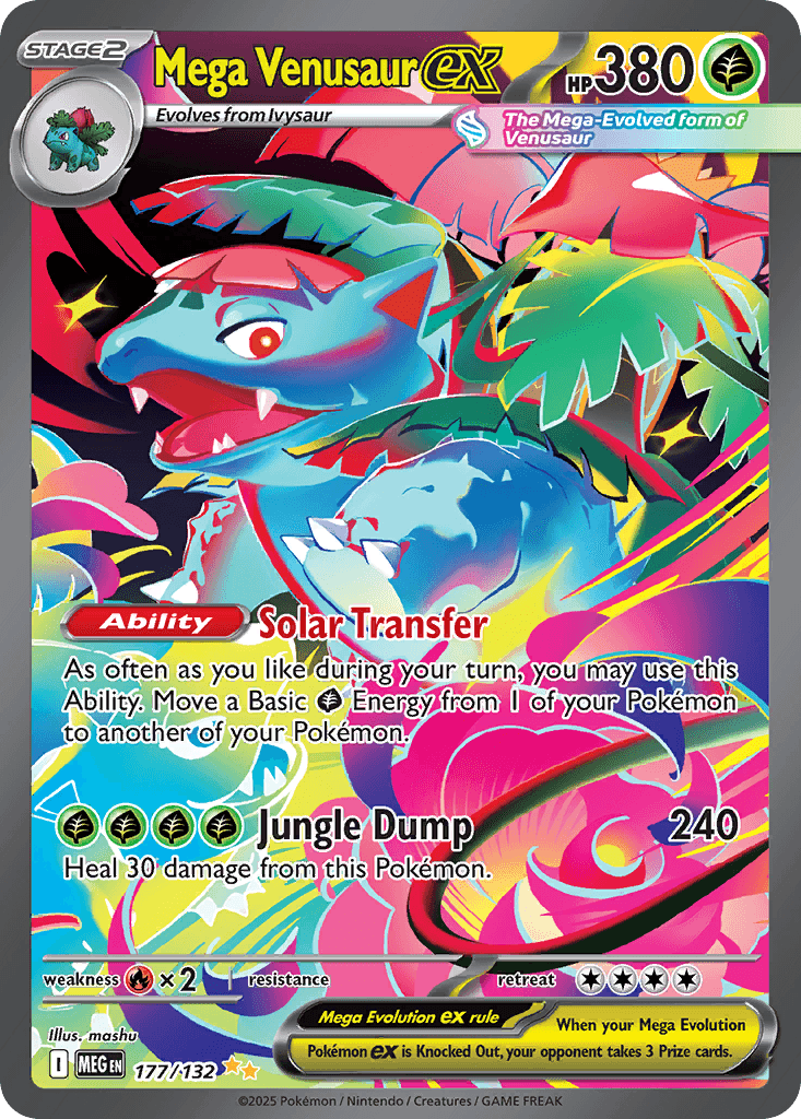 Mega Venusaur ex z edície Mega Evolution, karta č.177
