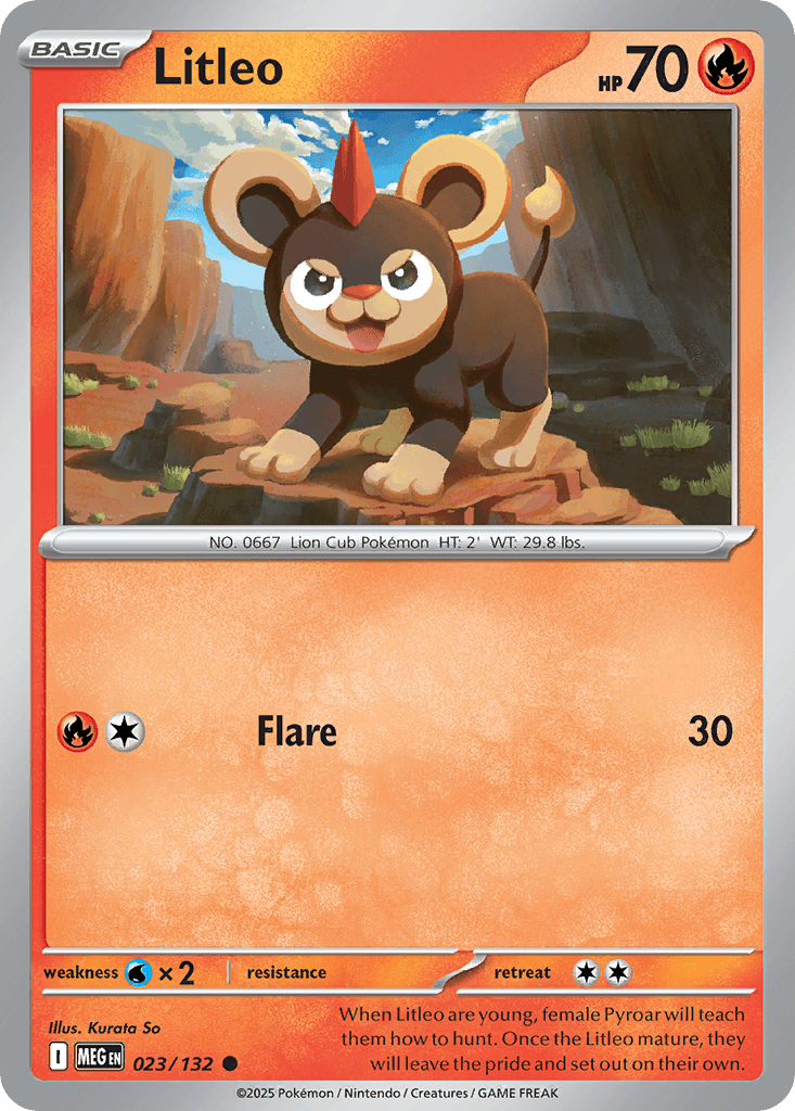 Litleo z edície Mega Evolution, karta č.23