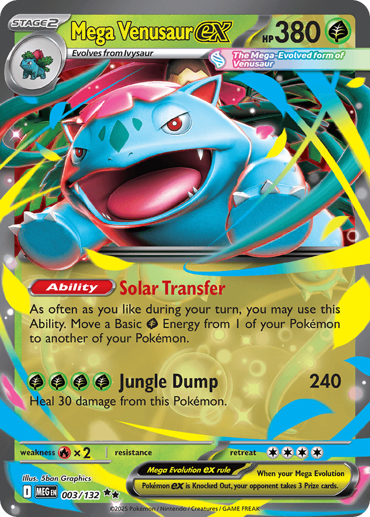 Mega Venusaur ex z edície Mega Evolution, karta č.3