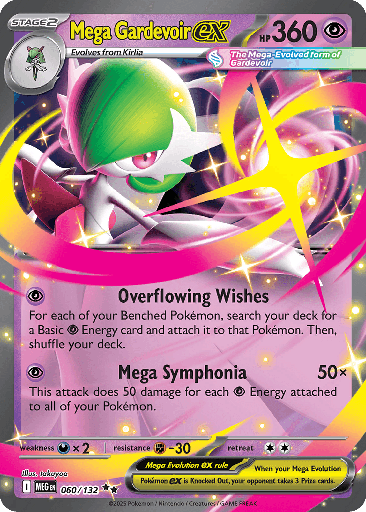 Mega Gardevoir ex z edície Mega Evolution, karta č.60