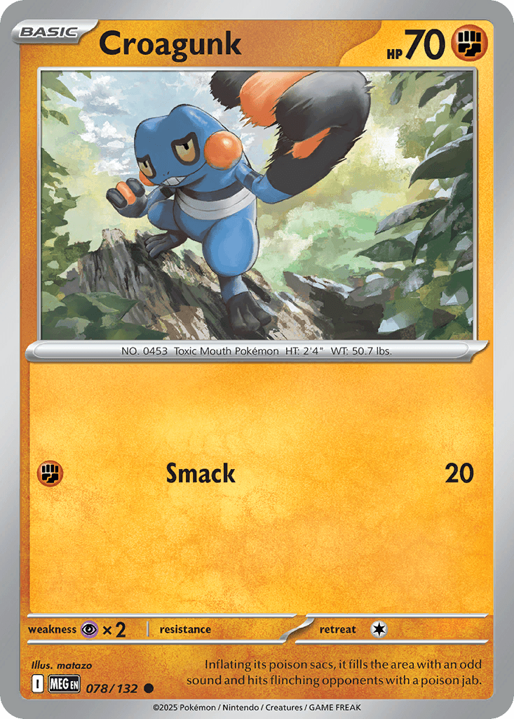 Croagunk z edície Mega Evolution, karta č.78