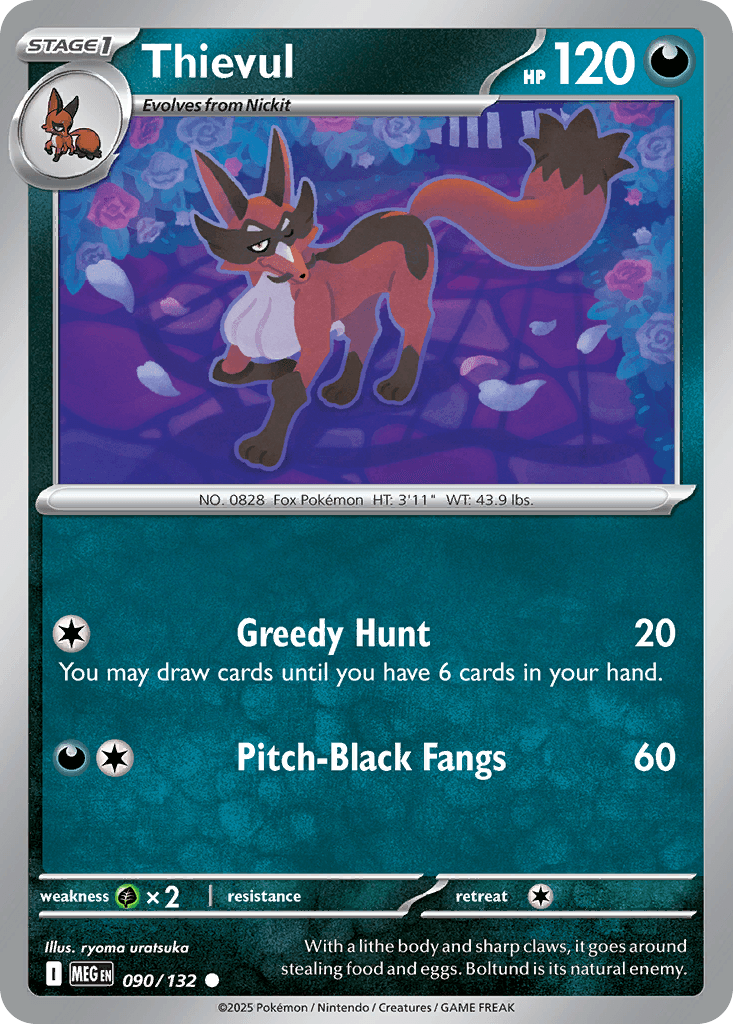 Thievul z edície Mega Evolution, karta č.90