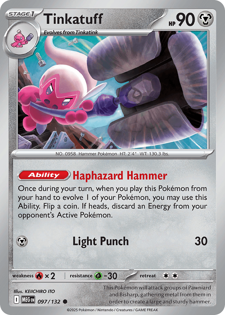 Tinkatuff z edície Mega Evolution, karta č.97
