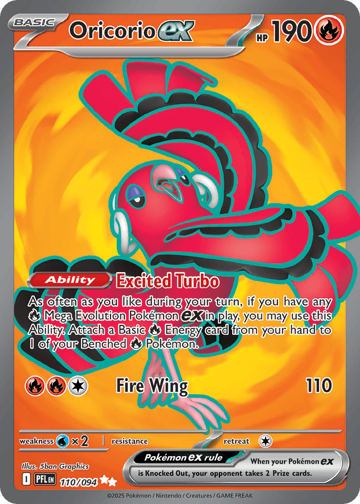 Oricorio ex z edície Phantasmal Flames, karta č.110