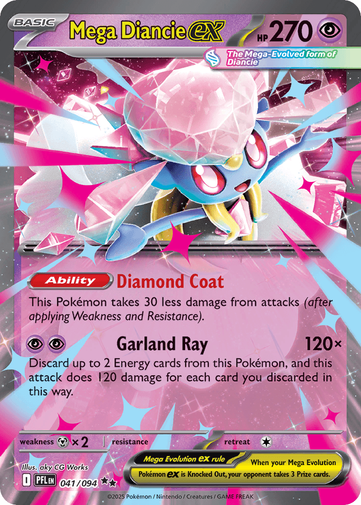 Mega Diancie ex z edície Phantasmal Flames, karta č.41