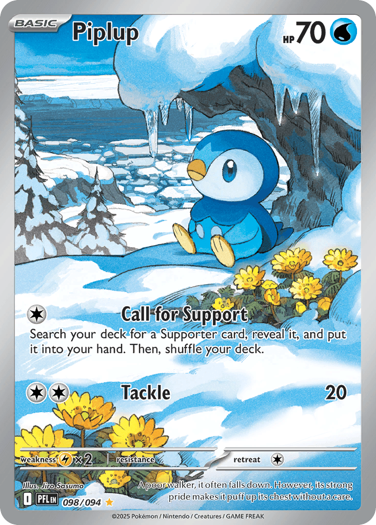 Piplup z edície Phantasmal Flames, karta č.98
